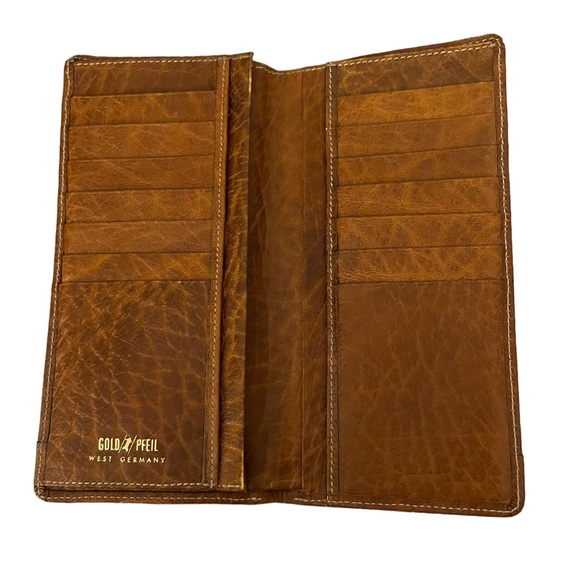 Vintage GOLD PFEIL MADE IN WEST GERMANY Unisex Leather Card Organizer Wallet - Picture 5 of 16